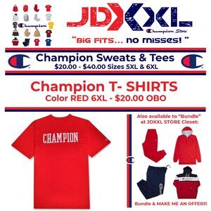 Champion Logo Tee Shirt  - RED